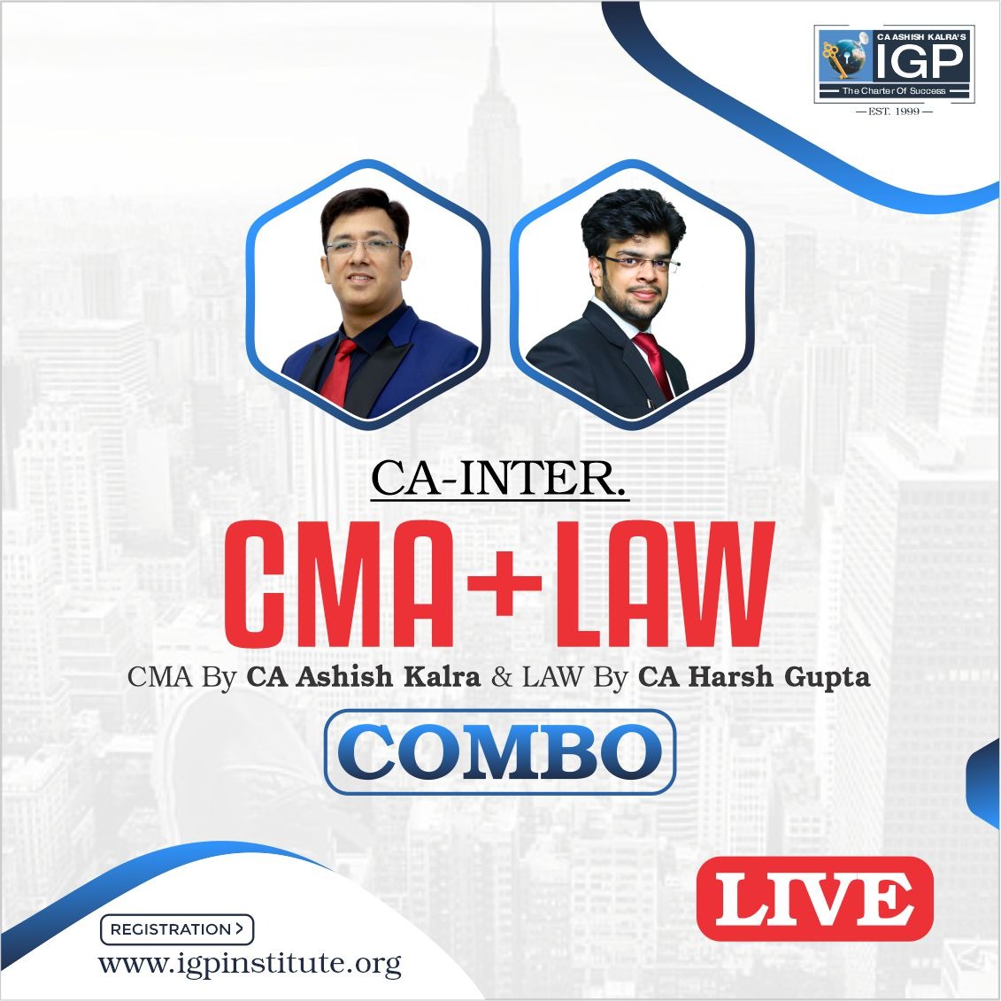 CA Inter CMA & Law Face to Face/Live Combo Pre Booking